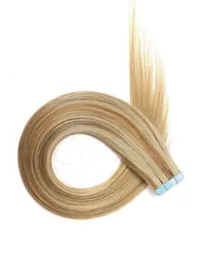 P27/613 Balayage Blonde Color 20pcs 50g 16-26 Inch Straight Tape In 100% Human Hair Extension For Salon Silky Seamless Invisible  For Thin Hair Woman