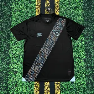 Umbro Guatemala Men's 3rd Jersey 2025/26- Black Short Sleeve Soccer Shirt withDiagonal Stripe Design for Comfort and Style
