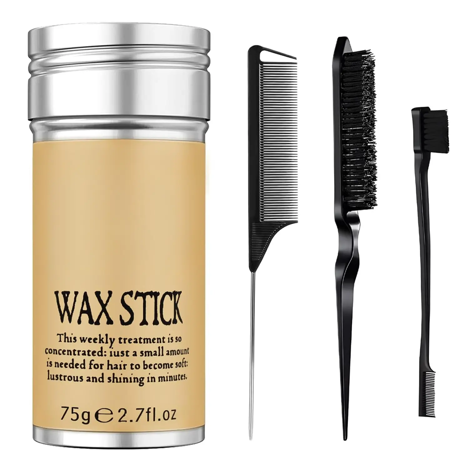 Hair Wax Stick for Wigs with Brushes Bed Head Stick Edge Control Slick Stick Hair Pomade Stick Non-greasy Styling Wax 2.7 Oz, Long Lasting, Temporary Hair Styling Product for Edge Frizz Hair