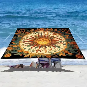 1 piece of outdoor thickened Bohemian-style garden sunshade canopy, beach sunshade cloth, made of sturdy material, comes with ropes, does not include frame