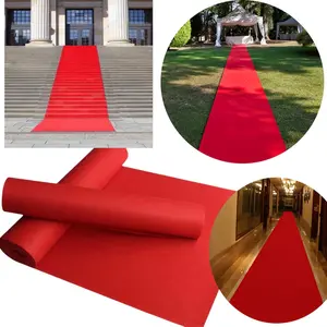 [Red Disposable Carpet] Luxurious Thick Red Disposable Carpet - Celebration Ready, Washable, Cut-to-Fit Design - Ideal for Weddings, Parties, Birthdays, Graduations, and Christmas Gift