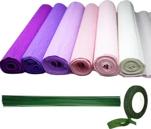Crepe Paper Streamers 6 Rolls, 10 x 98Inch 6 Purple&Pink Colors Crepe Paper Sheets for DIY  Colourful Paper Flower Wrapping Paper Crafts Birthday Wedding Holiday Party Decorations