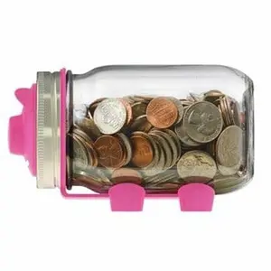 Jarware Piggy Bank Lid and Attachment for Regular Mouth Pint Mason Jars