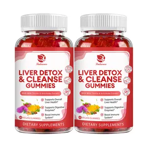 Liver Cleanse Detox & Repair Gummies - Milk Thistle, Dandelion, Artichoke Extract & Elderberry - No Sugar, Raspberry Flavor - 60 Count