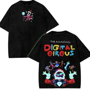 Caine V2 The Amazing Digital Circus T-Shirt, -Inspired Graphic Tee, Classic Cotton Floral Print Top, Casual Black Unisex Shirt, Gift for Fans