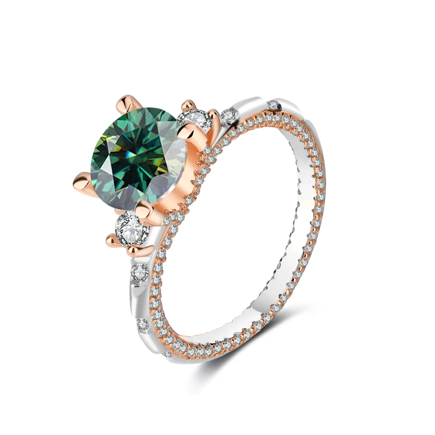 2 carats (emerald Mozambique diamond)