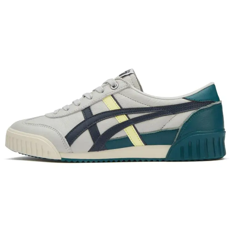 Women's Onitsuka Tiger Machuation Low-Top Rubber Walking Trainer - Athletic Casual Shoes with Slip-Resistant, Durable Features - White & Green Trending Maison Mihara Verifiable Official Shoes with Global Authentication Credentials
