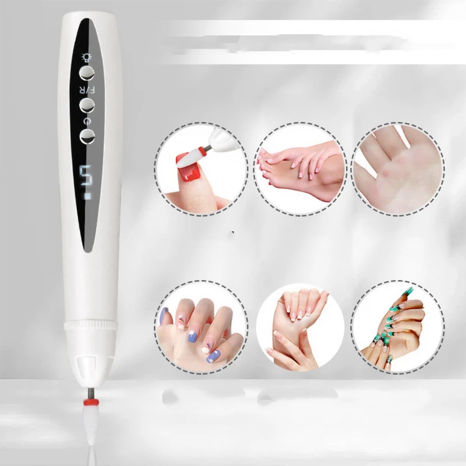 Rechargeable Nail Drill, Cordless Electric File for Fungus Nail Care | Thick Nail Maintenance, Smooth Nail Shaping & Buffing, Precise Cuticle Care, Gentle Daily Nail Grooming,