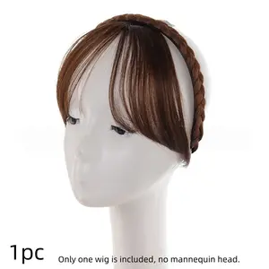 Vintage Braided Wig Headband, Multifunctional Cute Hair Band, Women's Home Beauty Accessory Gift, Single Item Pack