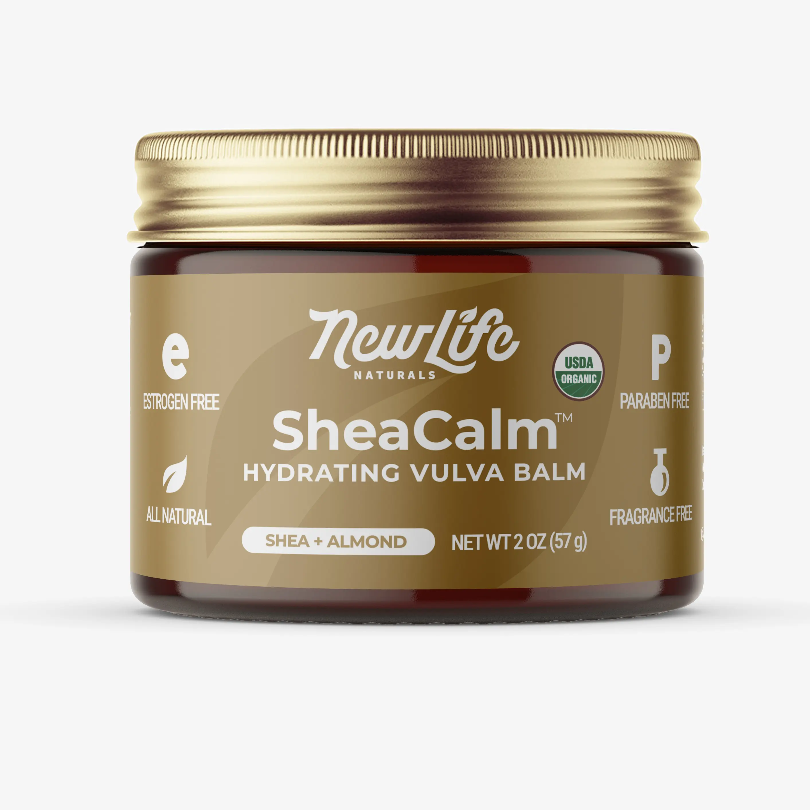 Certified Organic Vulva Moisturizer Balm with Shea and Almond- 2 OZ