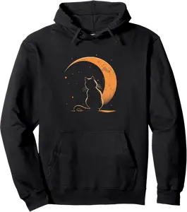 Cat Crescent Black Moon Sailor Pullover Hoodie - Haileybutl Shop 52B0BVXVVWTP