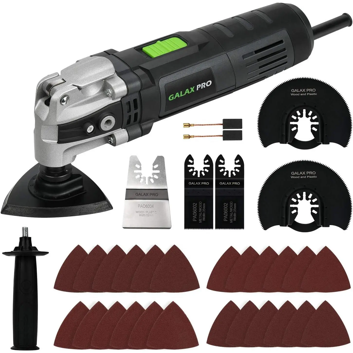 3.5A 6 Variable Speed Oscillating Tool Kit with Quick Clamp System Change and 30pcs Accessories, Oscillating Angle:4 °   for Cutting, Sanding, Grinding