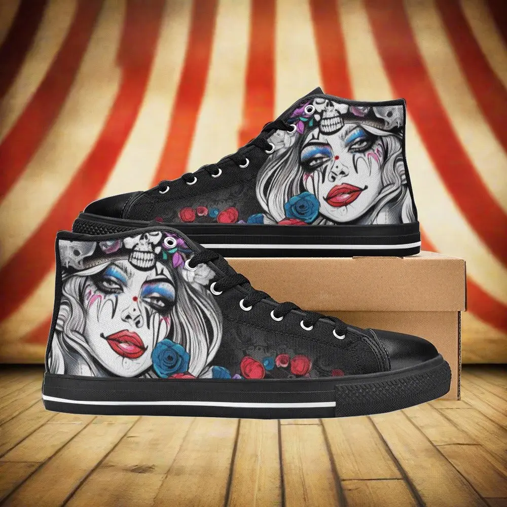 WOMEN'S Clown Woman Art Custom Shoes | Freaky Shoes®