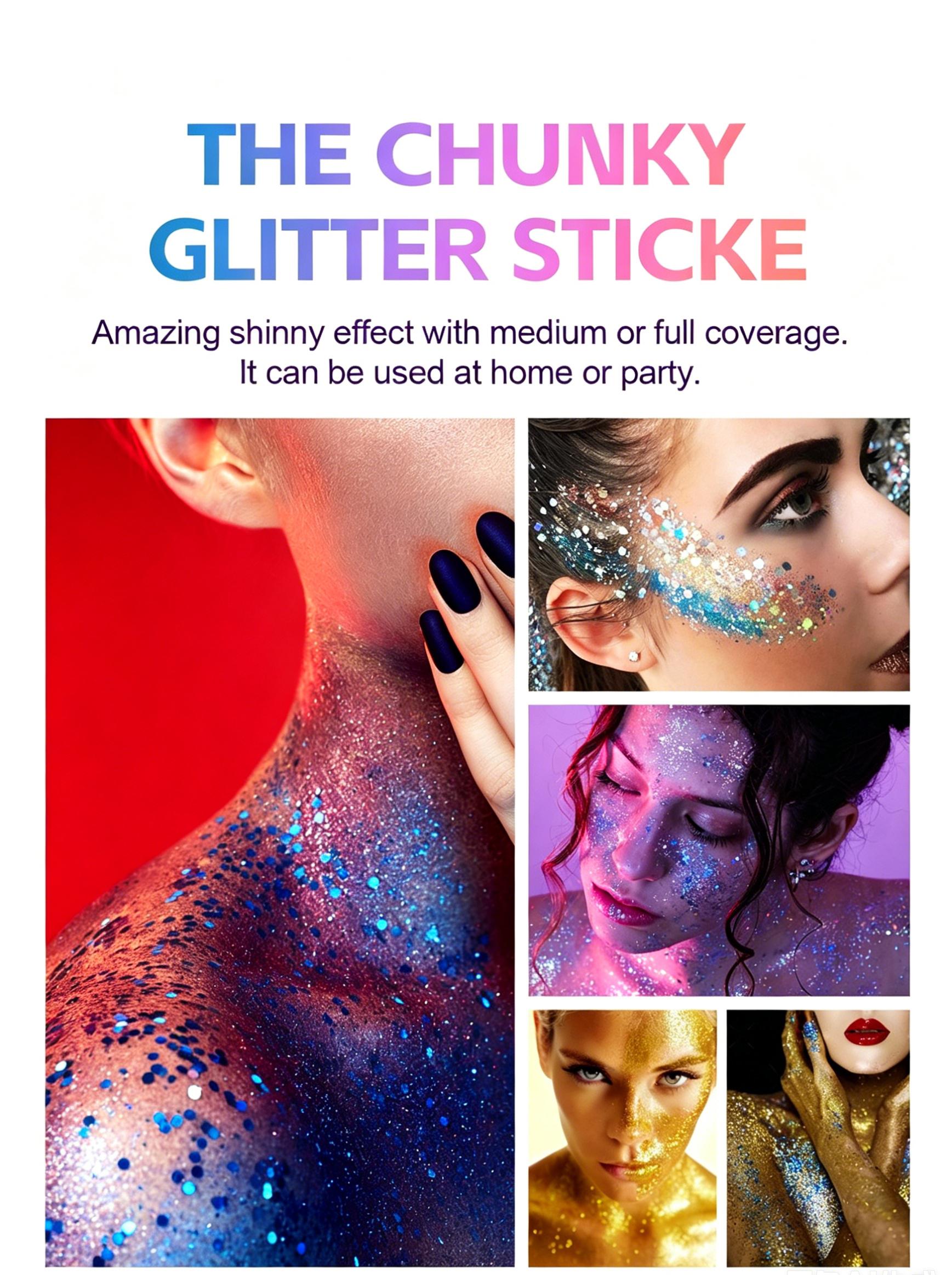 Chunky Self-Adhesive Waterproof Gel Stick - Red, White, Blue Patriotic 4th of July Accessories for Nail Art, Face, Party Use (Beauty & Personal Care Nail Decoration)
