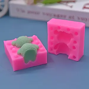 1set Silicone Mold, Cute 3D Bear Shaped Fondant Chocolate Biscuit Pudding Mold, Cake Decoration Mold, Soap Scented Candles Gypsum Mold, Kitchen Accessories, Baking Tools, DIY Supplies