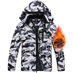 Men’s Ski Jacket – Warm Winter Snow Coat, Waterproof Windbreaker with Hood, Work Outerwear, Snowboarding Jackets