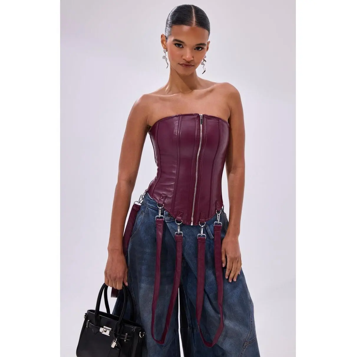 FAN FAVORITE FAUX LEATHER CORSET