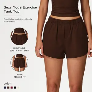 Women's Solid High-Waisted Gym  by MFVIM - Casual, Comfortable, Breathable, Seamless Skinny  for Yoga, Gym, Workouts, and Running; Ladies' Sports Apparel for All Seasons; Women's Workout Clothing Shorts