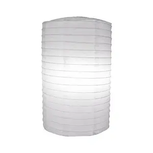 8" White Cylinder Unique Shaped Paper Lantern