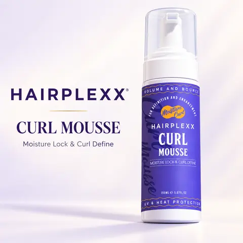 HAIRPLEXX Hydrating Curl Mousse with Castor Oil - Haircare Lightweight Bounce Curls Mousse & Gel for Curly Hair, Bouncy Waves, Moisture Lock, Frizz Control, Shine Boost, UV & Heat Protection - 5.07oz