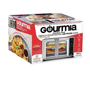 New Gourmia 6-Slice Digital Toaster Oven Air Fryer with 19 One-Touch Presets, Stainless Steel