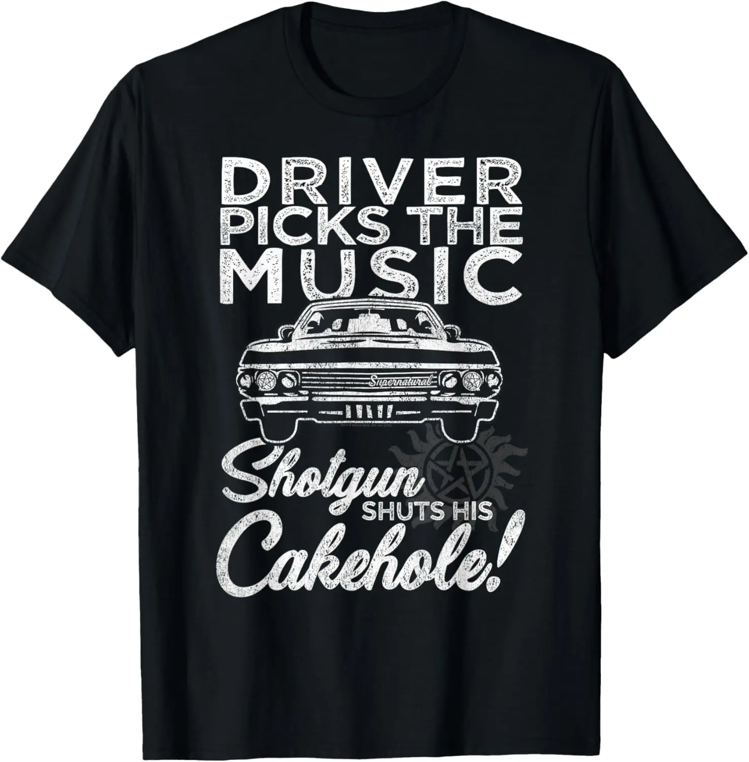 Men's Supernatural Driver Picks Music Graphic Shirt, Comfy Crewneck with Breathable Fabric and Reinforced Stitching for Everyday Wear, Reinforced Stitch, Size Down If You Prefer A Fitted Look