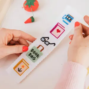 Bookish Counted Cross Stitch Bookmark Kit Beginner Friendly