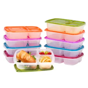 Bentgo Easyboxes 3-Compartment Food Containers 20-Piece Set - Reusable Lightweight Lunchable Meal prep Containers for the Whole Family