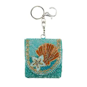 Seashell Beaded Air Pod Case with Key Chain