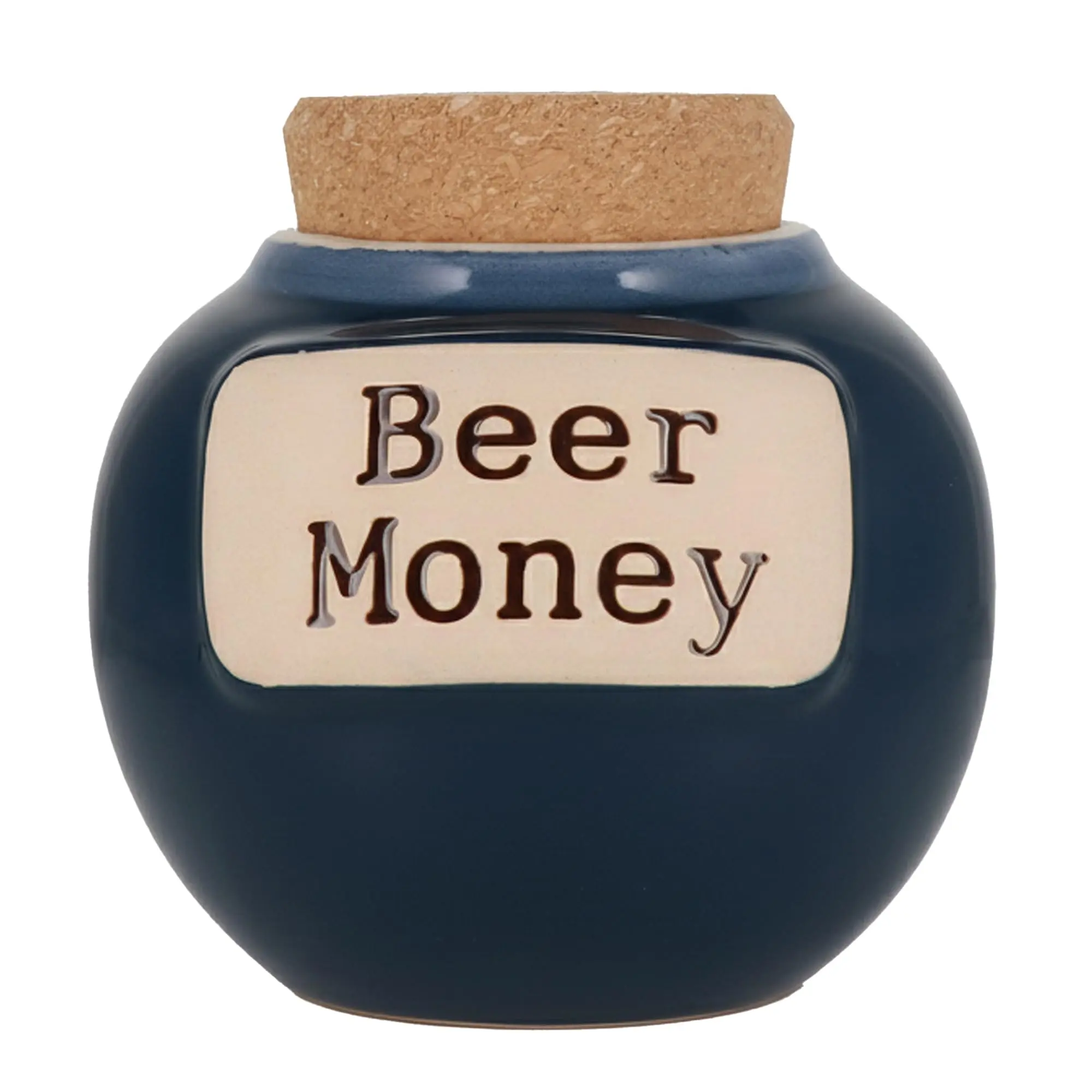 Cottage Creek 6" Dark Blue Series Ceramic Beer Money Piggy Bank for Adults | Decorative Savings Jar & Coin Bank - Ideal Gifts for Men, Dad, Boyfriend & Women