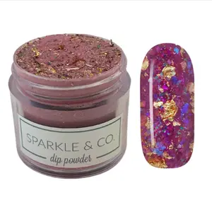 Sparkle & Co. Dip Powders – Secret Menu: Plum Opal 1 Ounce Dipping Powder  - 1 Jar Lasts 20-25 Manis