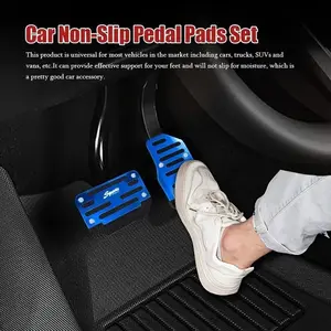 Automatic Transmission Anti-Slip Aluminum Car Pedal Pads, High-Quality Non-Slip Pedal Mats, Carbon Fiber Texture, Includes Installation Accessories, Truck