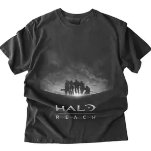 Vintage Halo Reach Y2K Shirt – Noble Team Silhouette Gaming Graphic Tee, Retro Sci-Fi Gamer T-Shirt Apparel - Vintage Graphic Tee – Menswear & Womenswear – Streetwear Tops – Casual Cotton Crewneck Shortsleeve T-shirt