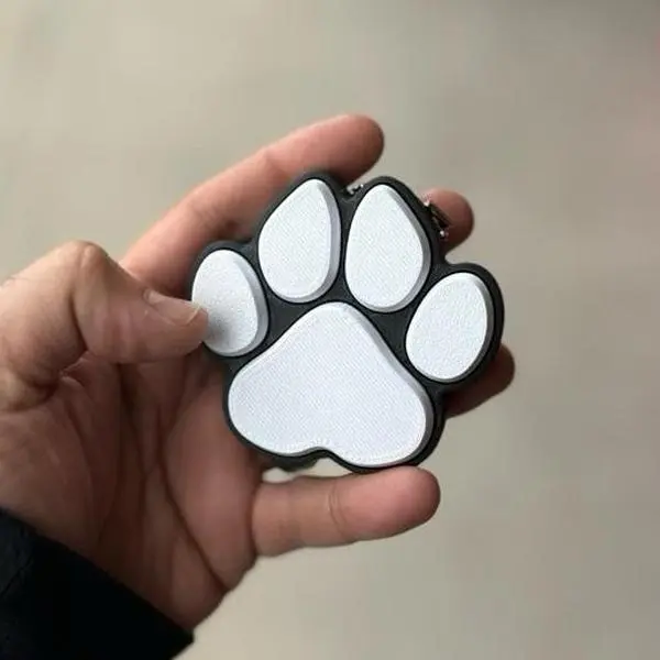 3D Printed Paw Clicker Fidget - Black & White Design for Stress Relief & Anxiety Management