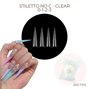 Stiletto Nail Tips Refill Set, 50pcs