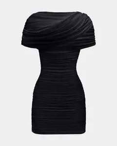 The Draped Shoulder Mini Dress