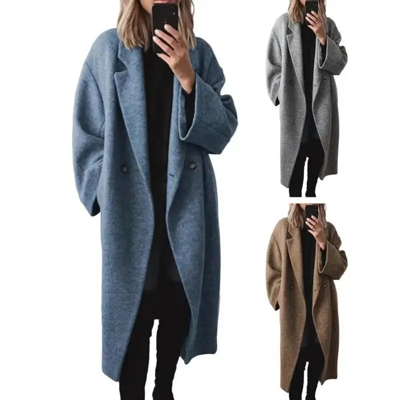 Lady's Dark Grey Stripe Lapel Fitted Jacket, 2025 Autumn-Winter Casual Longsleeves Loose Commute Outerwear, Sports & Outdoor Clothes