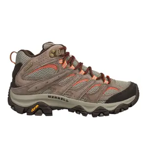 Merrell Womens Moab 3 Mid Waterproof Hiking Hiking Casual Boots Ankle Low Heel 1-2" - Brown