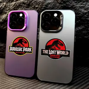 Jurassic Park Phone Case for iPhone 17 16 15 14 13 12 Pro Max Air | Multicolor Matte Laser Metallic Phone Case | Aurora Gradient Finish with Smooth Matte Texture | Durable Scratch-Resistant Anti-Fingerprint Protective Cover