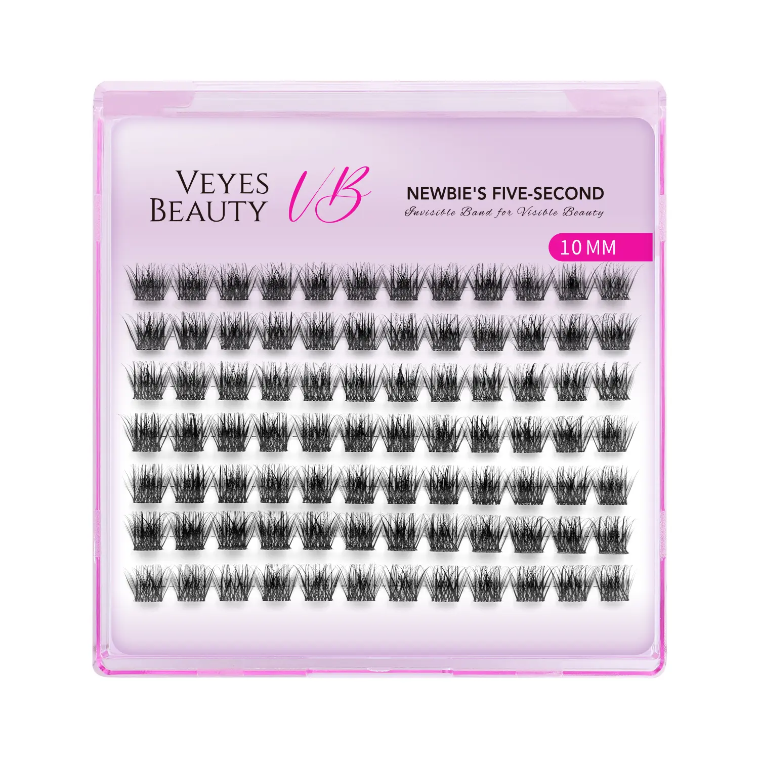 VEYESBEAUTY Siren Wispy Cluster Lashes for a Voluminous Look, Reusable Cosmetic False Lashes with an Invisible Band, Volume Lashes