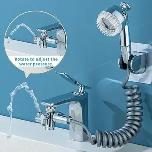Multifunctional universal faucet, 3 in 1 multifunctional water nozzle, equipped with 360-degree rotating faucet and massage shower head, universal splashing filter faucet for daily washing (1 set)