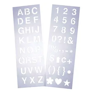 Alphabet Letter & Number Stencil Set, 1-Inch, 2-Sheets