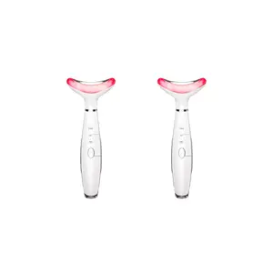 Festival Gifts, 3 Color LED Facial Massager, Beauty Neck Instrument, Skin Care Face Massager, Vibration for Skin Care and Double Chin