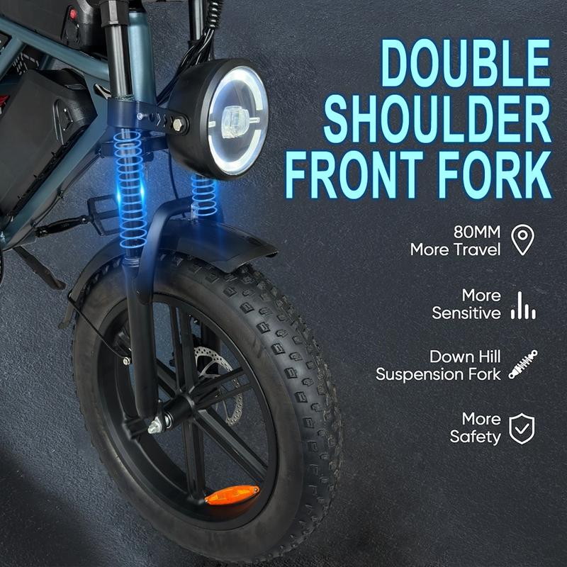 【Christmas Gift&DEEPOWER Ebike】Electric Bike for Adult, 1800W Peak Electric Dirt Bike, 37MPH, 100 Miles, 7 Speed Electric Motorcycle, 48V Removable Battery, 20" Fat Tire Off Road Ebike, All Terrain for Mountain, Sand, Road