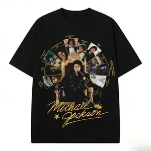 Men's Retro Michael Jackson T-Shirt - Short-Sleeve, Round Neck, Casual Streetwear Unisex Top