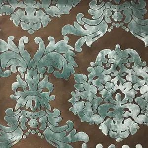 TUSCANY PALACE - DAMASK PATTERN BURNOUT VELVET UPHOLSTERY FABRIC