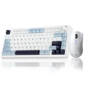 AULA F75 Keyboard 75 percent Wireless Mechanical Keyboard mouse combo, Gasket Hot Swappable Custom Keyboard, Multimedia Scroll Key RGB Rainbow Backlit, creamy keyboard, mouse set office computer volume knob gaming accessory keyboard set
