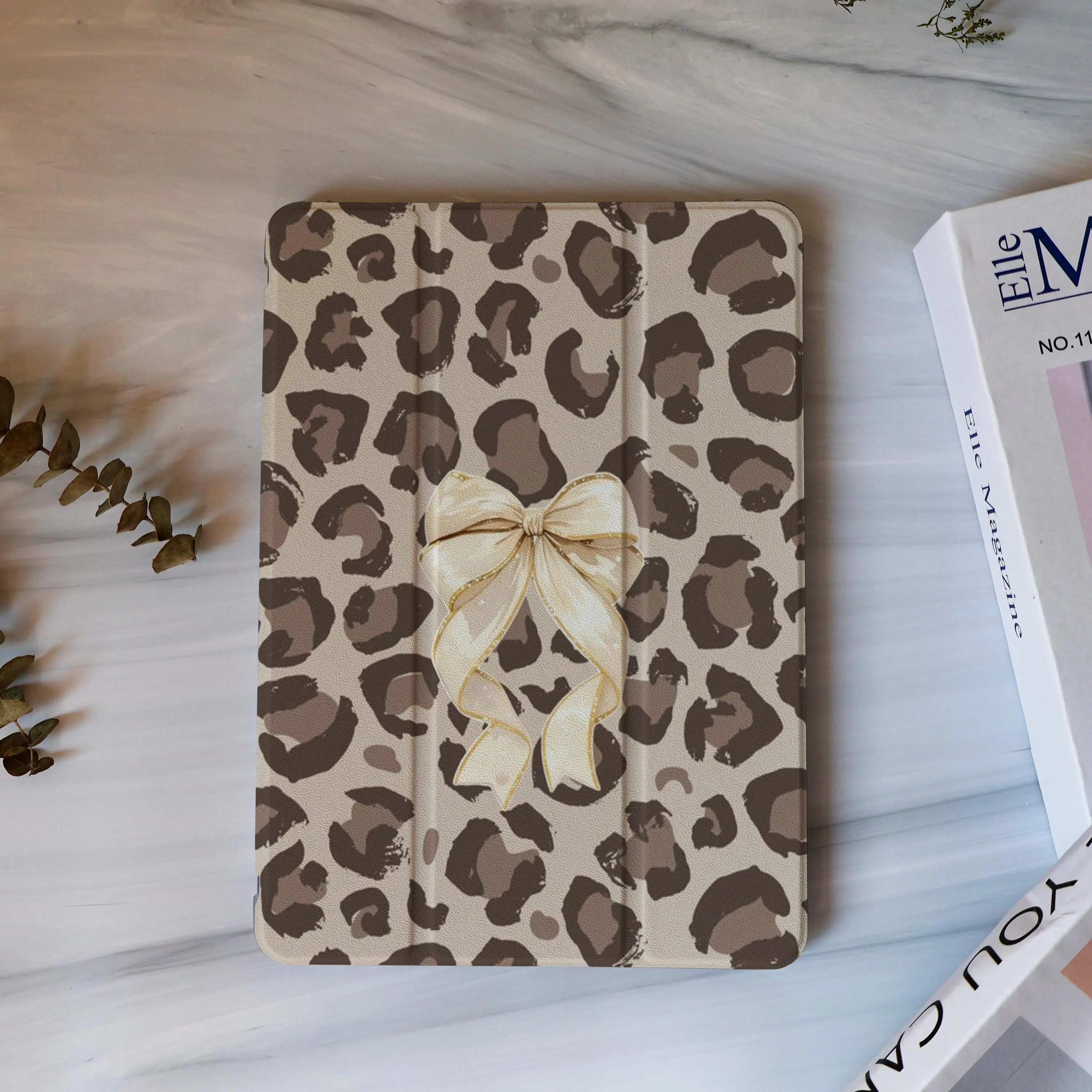 Leopard Bow Kindle Case With Hand Strap, Cover for Paperwhite 12th 7”, Kindle 2024, Fire 7, Kobo Clara BW Gift