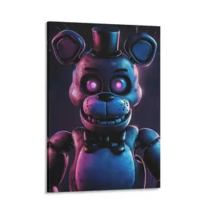Five Nights at Freddy's Poster Room Decor Set for Boy's Room Decorative Wall Art Featuring Freddy Bear