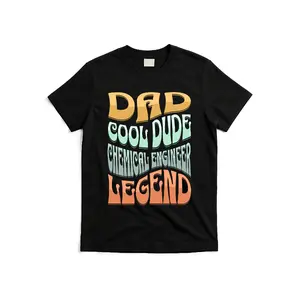 'S & 'S Short  [100% Cotton] 100% Cotton Dad-chemical-engineer-legend-gift-t-shirt_dce5513513-at_black_product_image Men's T-Shirt Comfort Machine Washable Valentine's Day Gifts Breathable